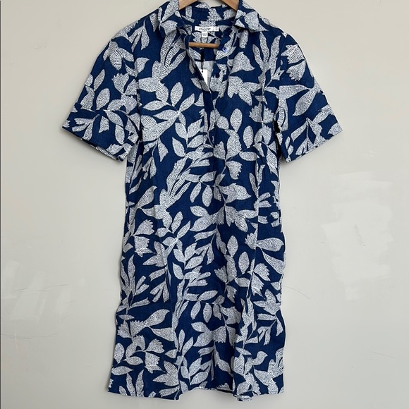 NWT Chicos size 2 Blue Leaf Print Dress - Picture 6 of 12